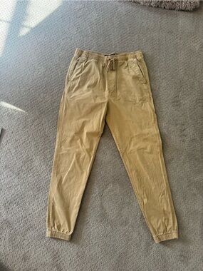 American Eagle Outfitters Tan Drawstring Chino Joggers